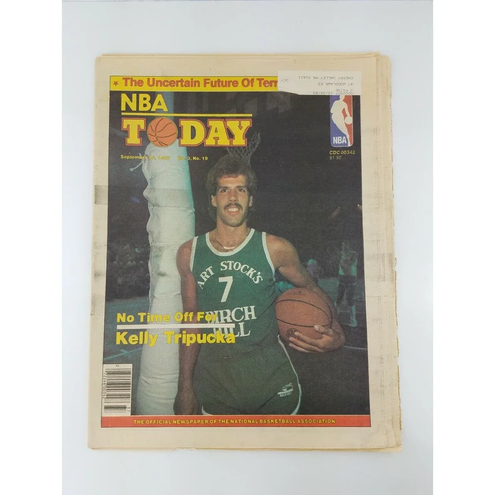 RARE 1983 NBA Today Newspaper Magazine Basketball Kelly Tripucka VTG 80s Vintage